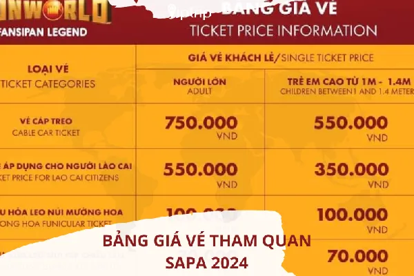 Cập nhật giá vé tham quan SaPa 2024 mới nhất