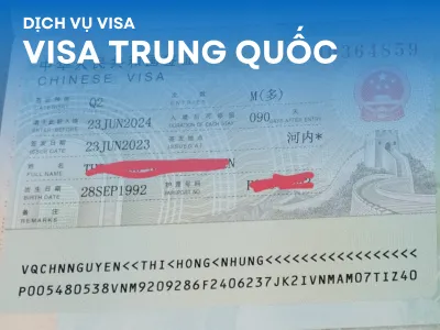 Dịch vụ làm visa Trung Quốc 1 lần nhập cảnh 15 ngày lưu trú